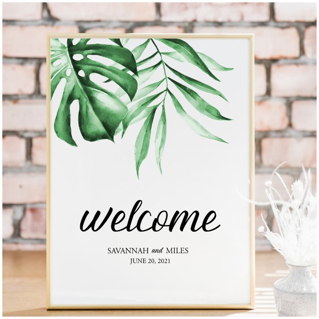 Affiche Signe de verdure tropicale Palm personnalisable 8x (Créateur téléchargé)