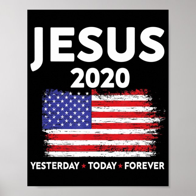 Affiche Signe d'élection de Jésus 2020 États-Unis drapeau  (Devant)