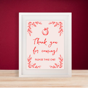 Affiche Signe des Faveurs de Baby shower tiré à la main de