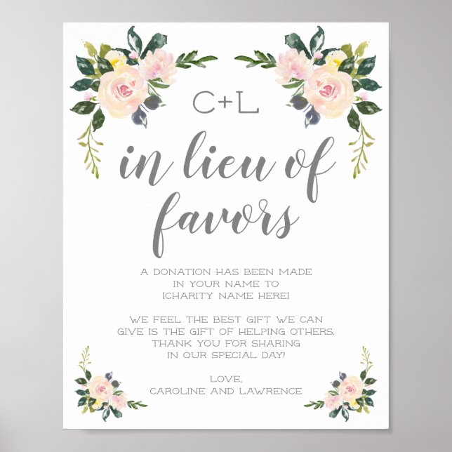Affiche Signe des faveurs de mariage en remplacement de la (Devant)