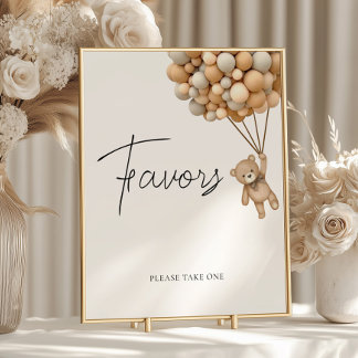 Affiche Signe des faveurs du Baby shower d'attente rapide