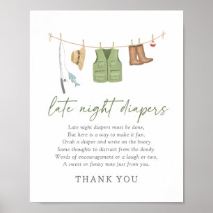 Affiche SIGNE DES PLONGEURS DE Baby shower DE Pêche