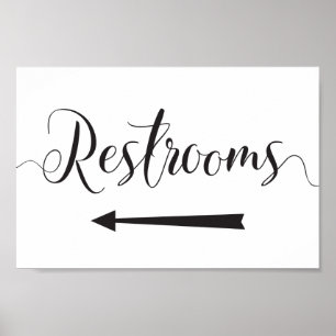 Affiche Signe des toilettes Direction du Mariage Flèche ga