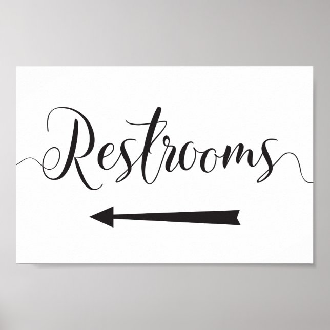 Affiche Signe des toilettes Direction du Mariage Flèche ga (Devant)