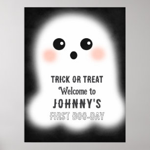 Affiche Signe d'événement Halloween Cute Ghost Editable Pa