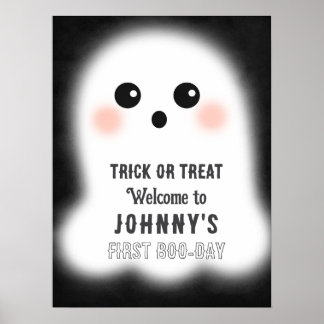 Affiche Signe d'événement Halloween Cute Ghost Editable Pa