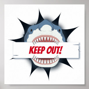 Affiche Signe d'exclusion des requins