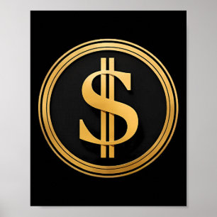 Affiche Signe dollar doré D.o.g.e. 4 juillet 1776 2025