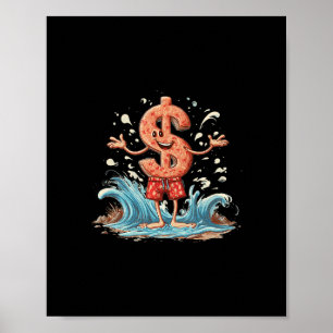 Affiche Signe Dollar Incroyable En Vacances Abréviation Po