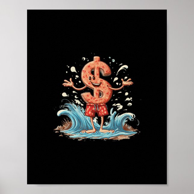 Affiche Signe Dollar Incroyable En Vacances Abréviation Po (Devant)