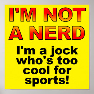 Affiche Signe Drôle Jock Nerd