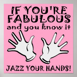 Affiche Signe Drôle Mains de Jazz Fabuleuses