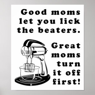 Affiche Signe Drôle Maman Mère Lick The Beaters