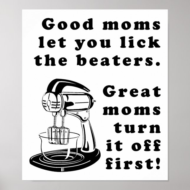 Affiche Signe Drôle Maman Mère Lick The Beaters (Devant)