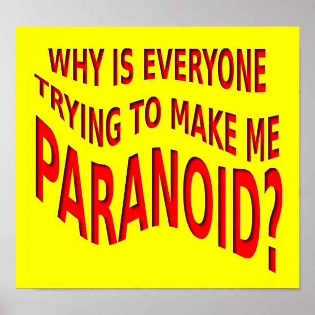 Affiche Signe Drôle Paranoïaque (Devant)