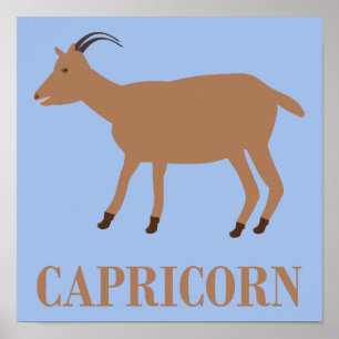 Affiche Signe du Capricorne Chèvre