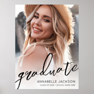Affiche Signe du Graduate Simple Script Photo Graduation P