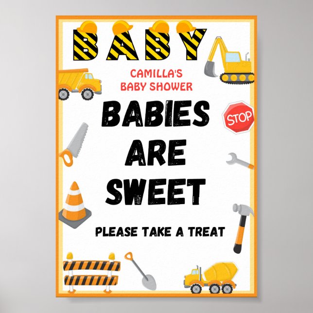 Affiche SIGNE DU GROUPE DE CONSTRUCTION, SIGNE Baby shower (Devant)