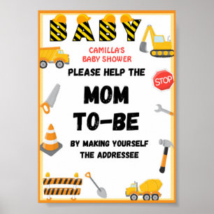 Affiche SIGNE DU GROUPE DE CONSTRUCTION, SIGNE Baby shower