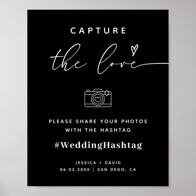 Affiche Signe du Hashtag Mariage Amour (Devant)