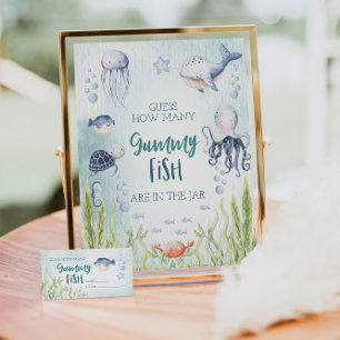 Affiche SIGNE DU JEU DE POISSONS Gummy Sous Le Baby shower