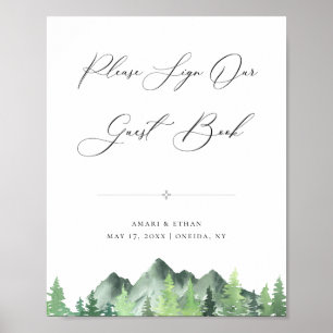 Affiche SIGNE DU LIVRE D'INVITATION DE WOodland Forest Mou