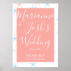 Affiche SIGNE DU LIVRE D'INVITATION Mariage DE L'Ocean Bea