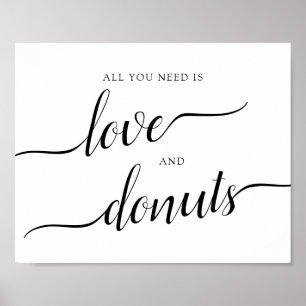 Affiche Signe du Mariage de calligraphie "Amour et beignet