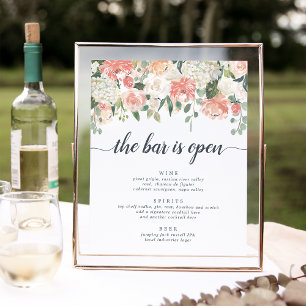 Affiche Signe du menu de la barre de Mariages florale du m