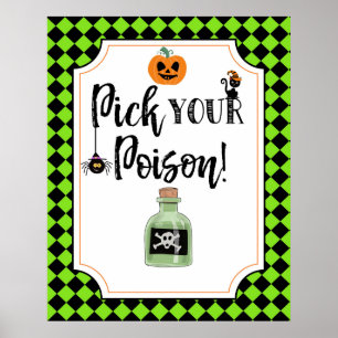 Affiche signe du parti halloween choisissez votre poison