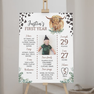 Affiche SIGNE DU PREMIER ANNIVERSAIRE DE LA Vache Highland