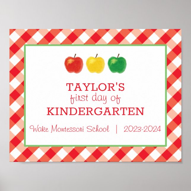 Affiche Signe du premier jour de l'école (Devant)