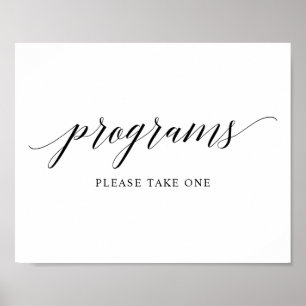 Affiche Signe du programme de mariage de typographie noire