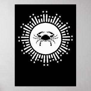 Affiche Signe du zodiaque Cancer Crabe Dessin de Starburst