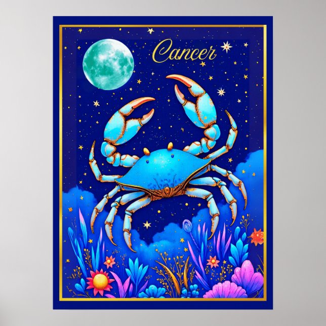 Affiche Signe du zodiaque Cancer le Crabe (Devant)