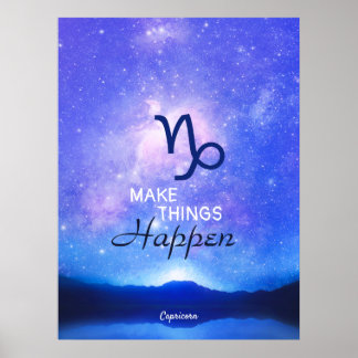Affiche Signe du zodiaque Capricorne Ciel étoilé rêveur Ci