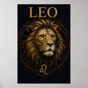 Affiche Signe du zodiaque Lion Céleste Symbole d'Astrologi