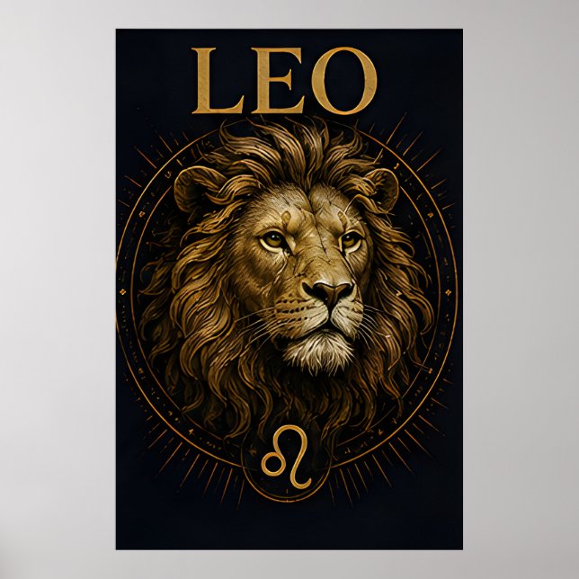 Affiche Signe du zodiaque Lion Céleste Symbole d'Astrologi (Devant)