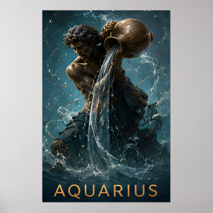Affiche Signe du zodiaque Verseau Symbole d'astrologie Por