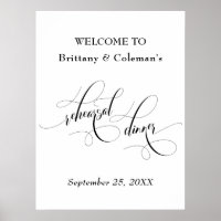 Signe élégant de bienvenue au dîner de répétition