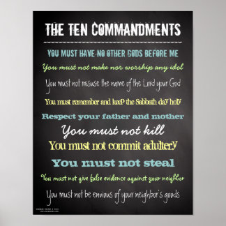 Affiche Signe élégant moderne dix commandements