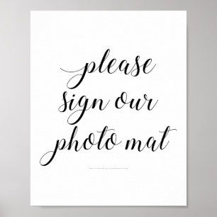Affiche Signe Élégant Notre Signe Mariage Photo Mat