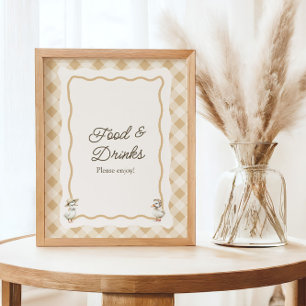 Affiche SIGNE En vichy Baby shower Goose Aliments & Boisso