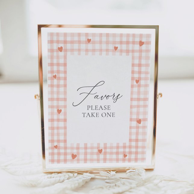 Affiche SIGNE En vichy Baby shower Little Sweetheart Faveu (Créateur téléchargé)