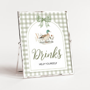 Affiche SIGNE En vichy Baby shower Mallard Duck Boissons