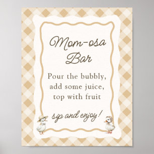Affiche SIGNE En vichy Baby shower Oie Mimosa
