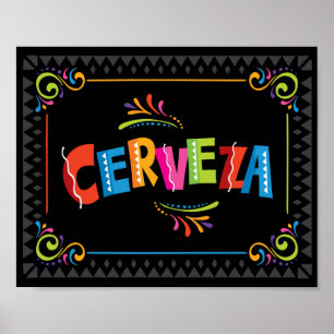 Affiche Signe Fiesta CERVEZA