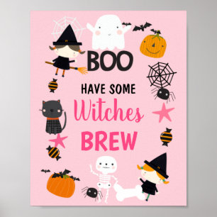 Affiche SIGNE Filles Pink Orange Halloween