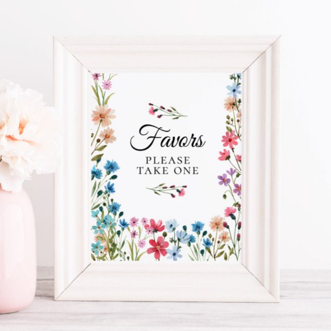Affiche SIGNE fleur sauvage Baby shower Faveurs (Créateur téléchargé)