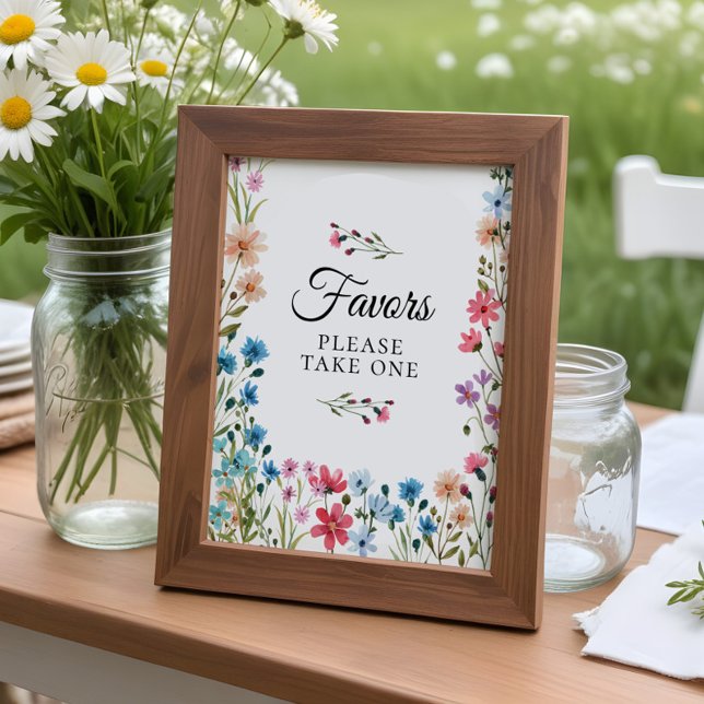 Affiche SIGNE fleur sauvage Baby shower Faveurs (Créateur téléchargé)